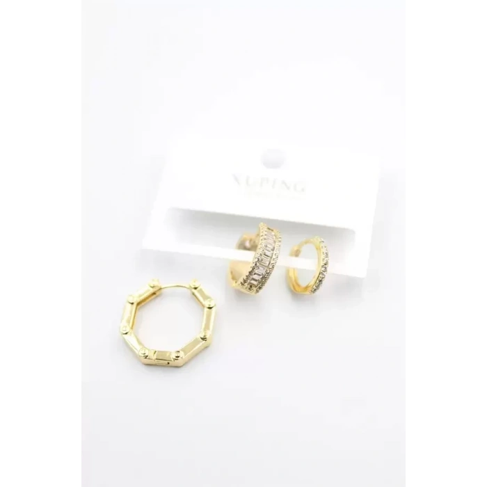 HERŞEYTREND 3lü Xuping Küpe - Altın