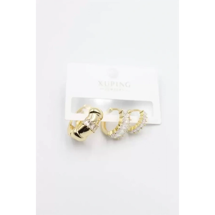 HERŞEYTREND 3lü Xuping Küpe - Altın