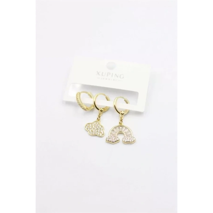 HERŞEYTREND 3lü  Xuping Küpe - Altın