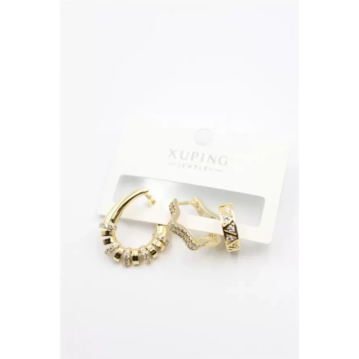 HERŞEYTREND 3lü Xuping Küpe - Altın