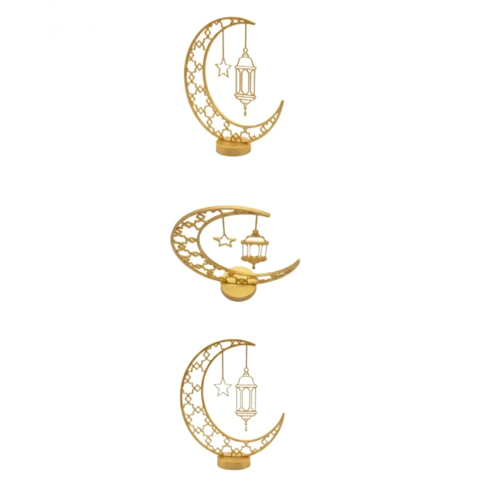 HERŞEYTREND 3D Hilal Cami Dekor 20x20 cm Özel Baskı Masa Üstü Süs