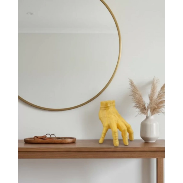HERŞEYTREND 3D Modern Sarı El Biblo 17x16 cm Ev ve Ofis Dekorasyonu