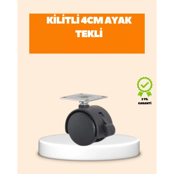 HERŞEYTREND 4 cm Kilit Mekanizmalı Mobilya Ayağı Tekli