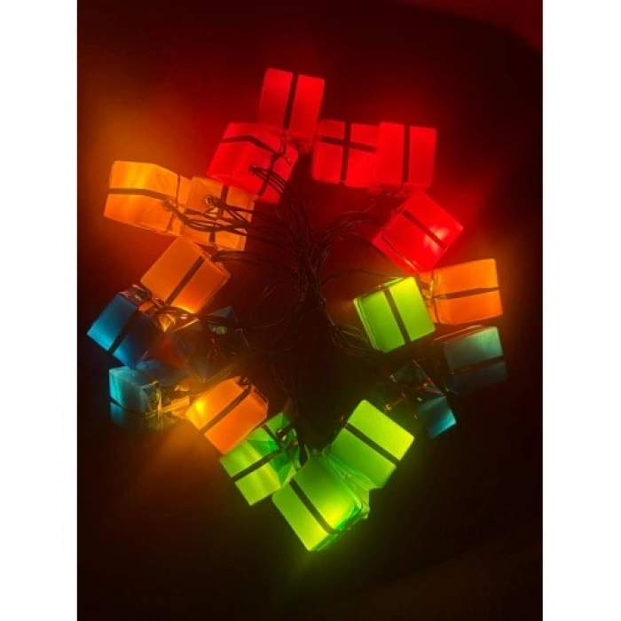 HERŞEYTREND 4 Metre 20 Led Pilli 2 Kademeli Hediye Kutusu Led Işık