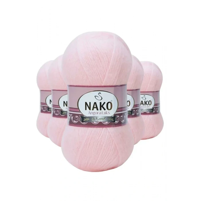 HERŞEYTREND 5 Adet Angora Lüks El Örgü İpi Pembe 11502