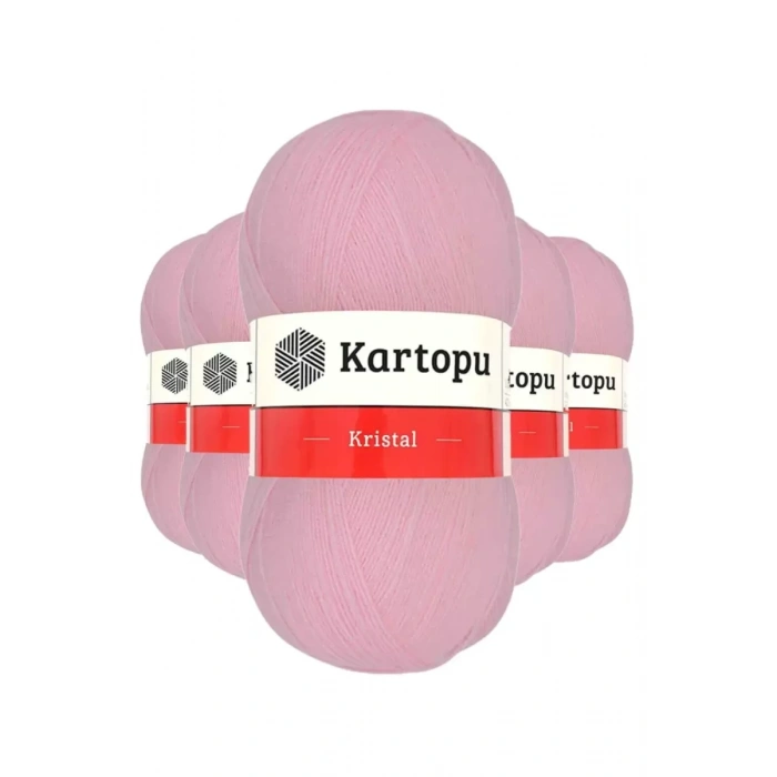 HERŞEYTREND 5 Adet Kristal Çift Katlı El Örgü Lif İpi Bebe Pembe K788