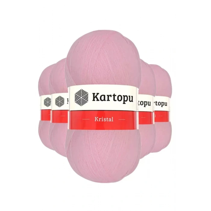 HERŞEYTREND 5 Adet Kristal Çift Katlı El Örgü Lif İpi Bebe Pembe K788 - kartopu mudanis