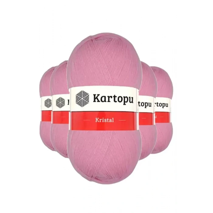 HERŞEYTREND 5 Adet Kristal Çift Katlı El Örgü Lif İpi Pembe K774 - kartopu mudanis