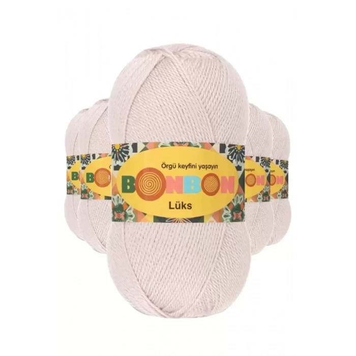 HERŞEYTREND 5 Adet Lüks Patik İpi Yünü Pudra 98405 - bonbon mudanis