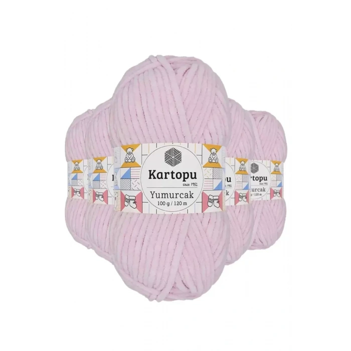 HERŞEYTREND 5 Adet Yumurcak Kadife El Örgü İpi Toz Pembe K1562 mudanis