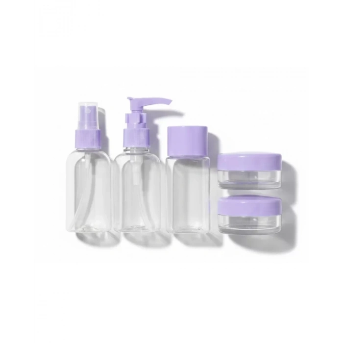 HERŞEYTREND 5 Parça Şeffaf Seyahat Kozmetik Seti 30 ml