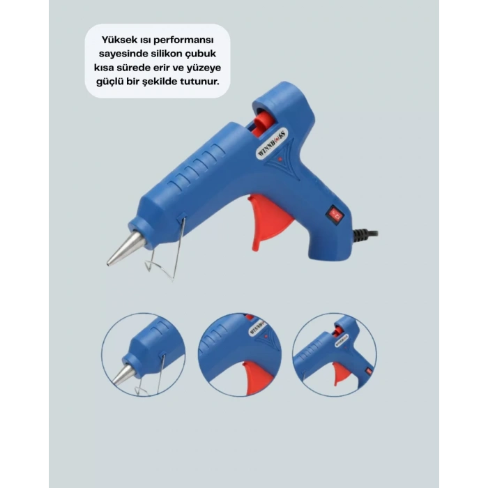 HERŞEYTREND 5 Silikon Hediyeli 40W Sıcak Silikon Tabancası Pratik Güçlü Kullanım