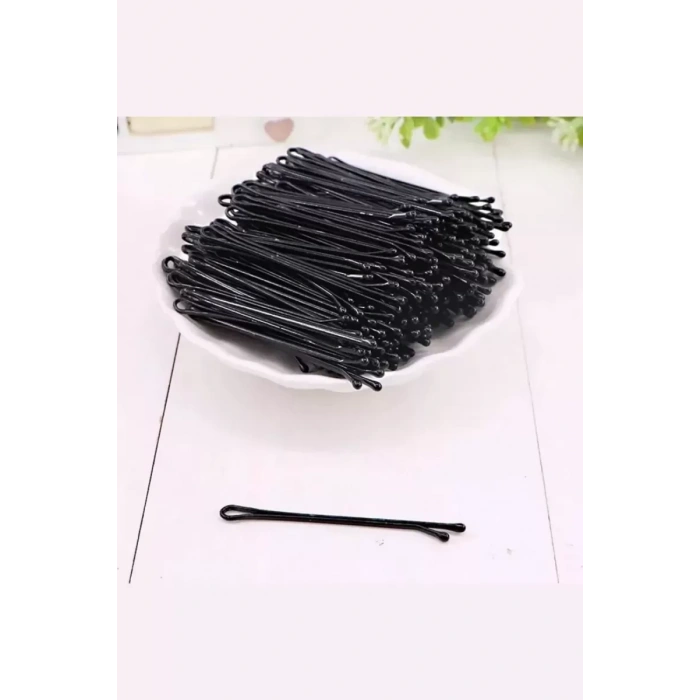 HERŞEYTREND 50 Adet Siyah Tel Toka 1.inci Kalite Çelik Tek Toka Black mudanis