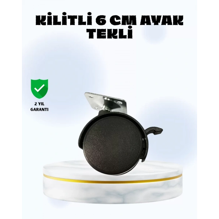 HERŞEYTREND 6 cm Kilitli Tekerlek Ayak Tek Adet