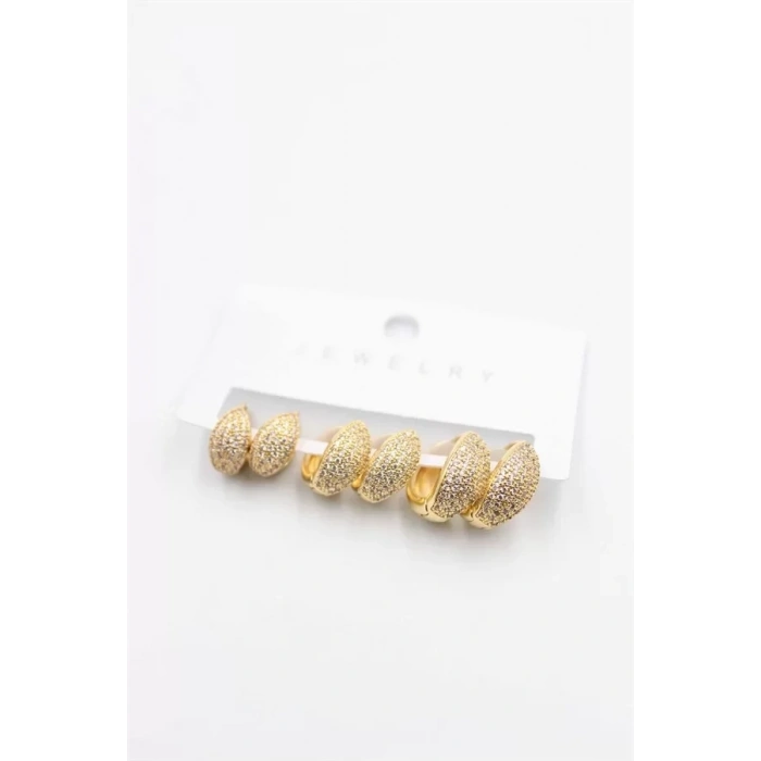 HERŞEYTREND 6lı Halka Set Küpe - Altın