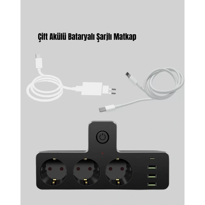 HERŞEYTREND 7 Portlu Çoklu Priz USB ve Type-C Girişli Akıllı Güç Ünitesi