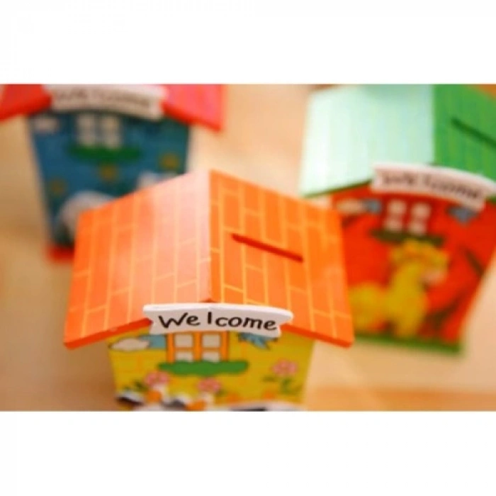 HERŞEYTREND Ahşap Ev Tasarımlı Kumbara