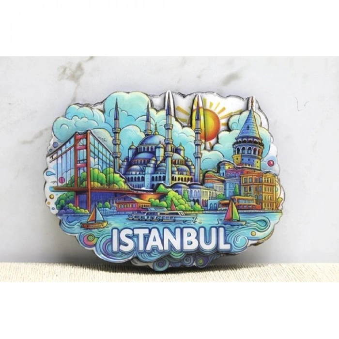 HERŞEYTREND Ahşap İstanbul Temalı Magnet - Model 11