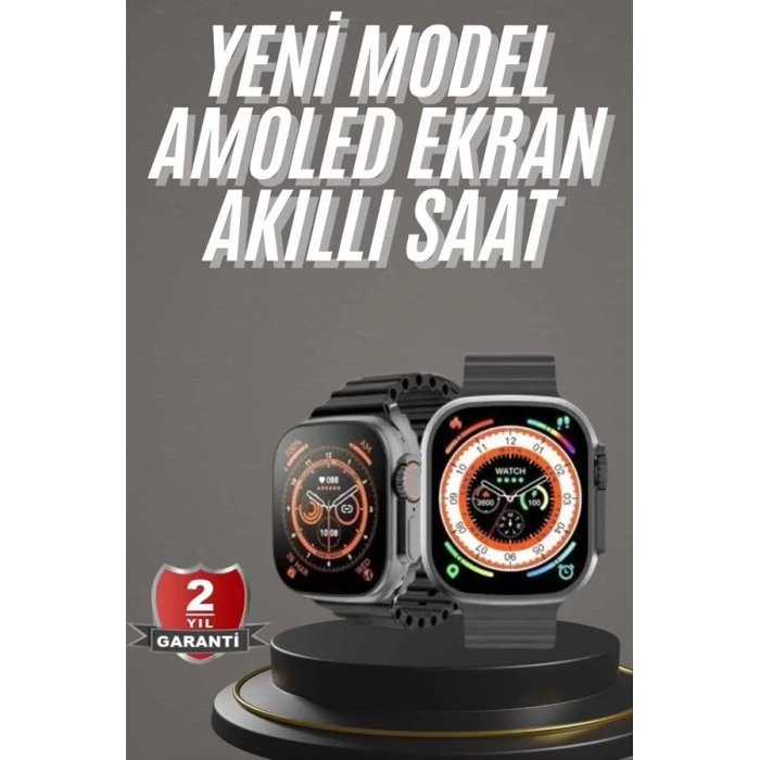 HERŞEYTREND Akıllı Saat Kordon Hediyeli Güçlü Batarya Kapasiteli Titreşimli Bildirim Görme Unisex