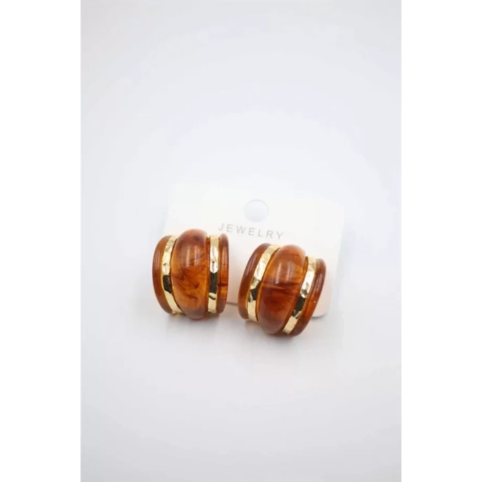 HERŞEYTREND Akrilik Küpe - Kahverengi