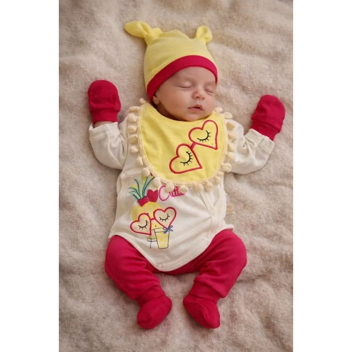 HERŞEYTREND Ananaslı Kalpli 5 Parça Hastane Çıkış Seti