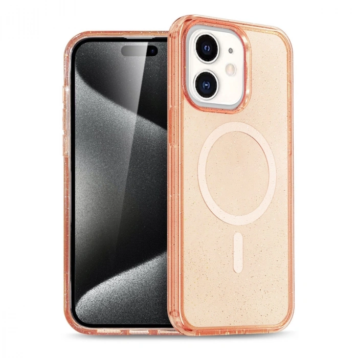 HERŞEYTREND Apple İphone 12 Kılıf  Magsafe Kapak - Turuncu