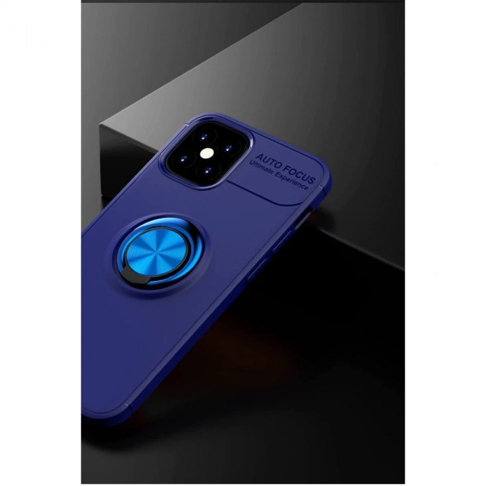 HERŞEYTREND Apple İphone 12 Mini Kılıf Range Yüzüklü Silikon - Mavi