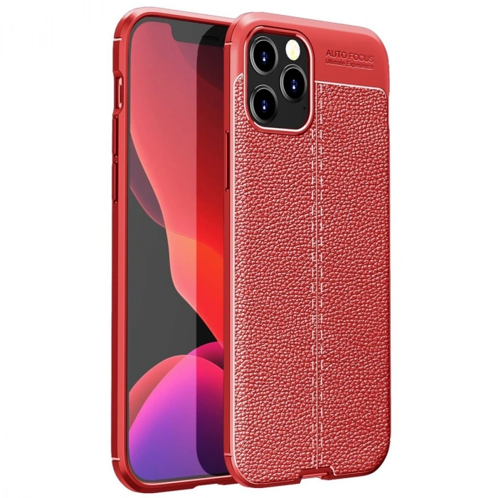 HERŞEYTREND Apple İphone 12 Pro Kılıf Auto Focus Kapak - Kırmızı