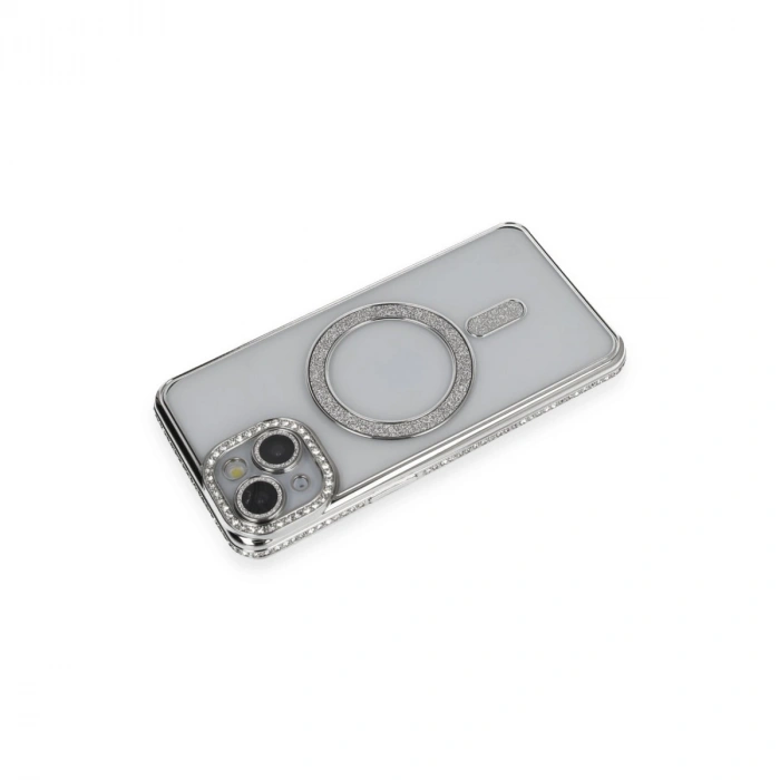 HERŞEYTREND Apple İphone 13 Kılıf Joke Simli Magneticsafe Kılıf - Gümüş