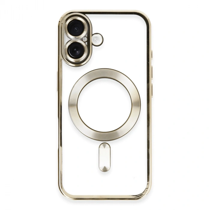 HERŞEYTREND Apple İphone 16 Kılıf Kross Magneticsafe Kapak - Gold