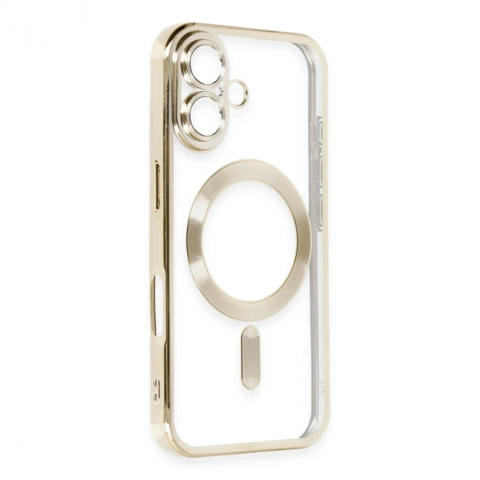 HERŞEYTREND Apple İphone 16 Kılıf Kross Magneticsafe Kapak - Gold