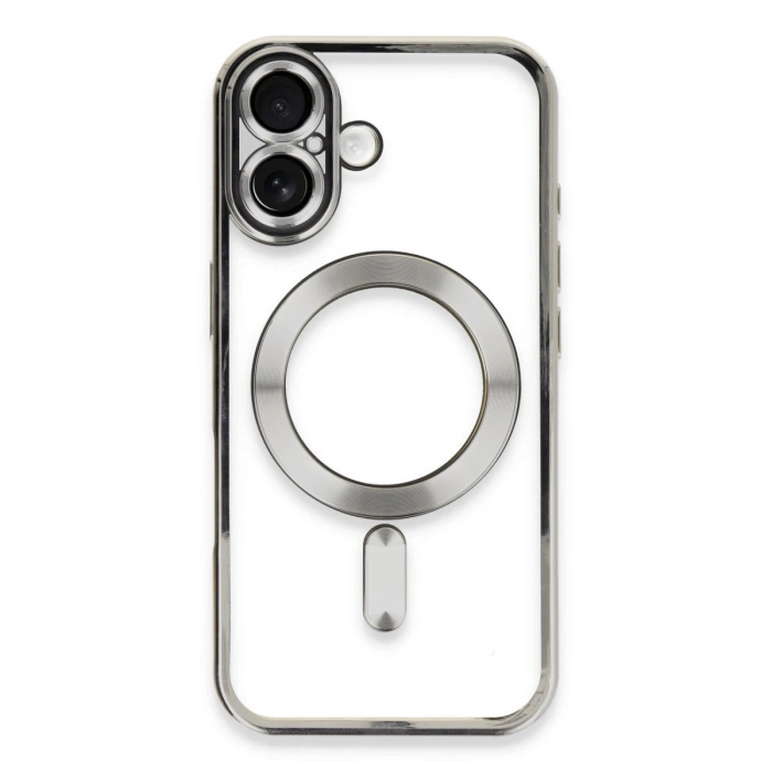 HERŞEYTREND Apple İphone 16 Plus Kılıf Kross Magneticsafe Kapak - Gümüş