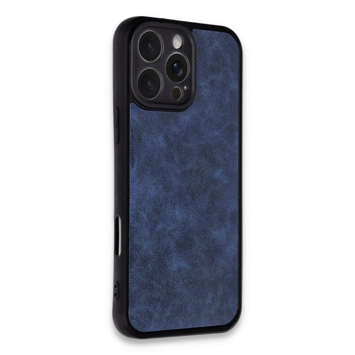 HERŞEYTREND Apple İphone 16 Pro Kılıf Aras Deri Kapak - Lacivert