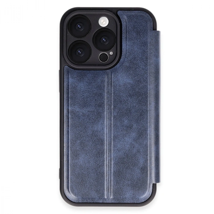 HERŞEYTREND Apple İphone 16 Pro Kılıf Flip Cover - Lacivert
