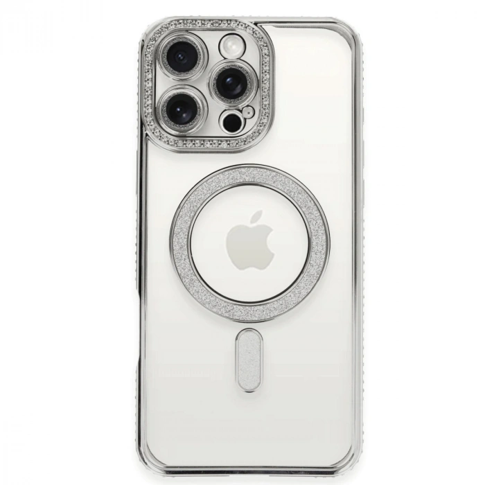 HERŞEYTREND Apple İphone 16 Pro Kılıf Joke Simli Magneticsafe Kılıf - Gümüş