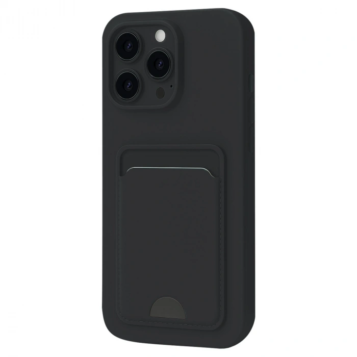 HERŞEYTREND Apple İphone 16 Pro Kılıf Kelvin Kartvizitli Silikon - Siyah