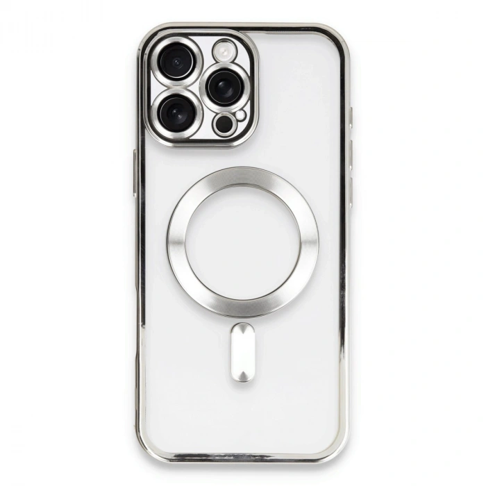 HERŞEYTREND Apple İphone 16 Pro Kılıf Kross Magneticsafe Kapak - Gümüş