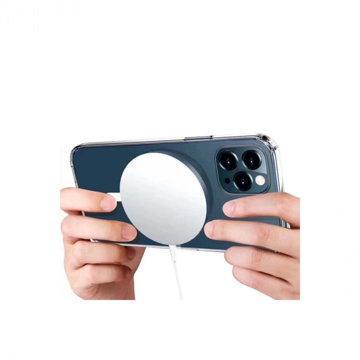 HERŞEYTREND Apple İphone 16 Pro Kılıf Magneticsafe Şeffaf Silikon - Şeffaf