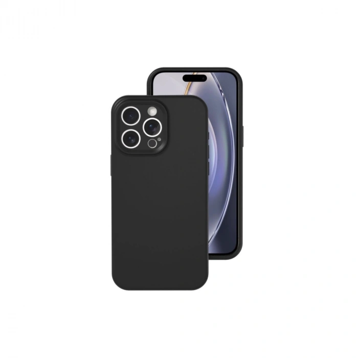 HERŞEYTREND Apple İphone 16 Pro Kılıf Nano İçi Kadife Silikon - Siyah