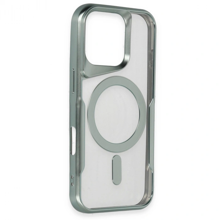 HERŞEYTREND Apple İphone 16 Pro Max Kılıf Boyi Magsafe Silikon Kapak - Gümüş