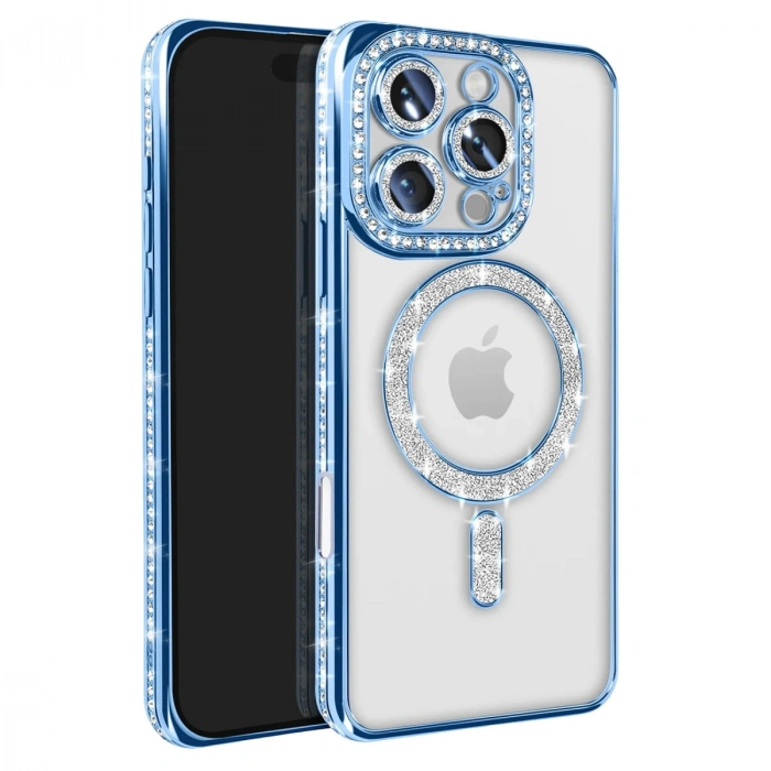 HERŞEYTREND Apple İphone 16 Pro Max Kılıf Joke Simli Magneticsafe Kılıf - Mavi