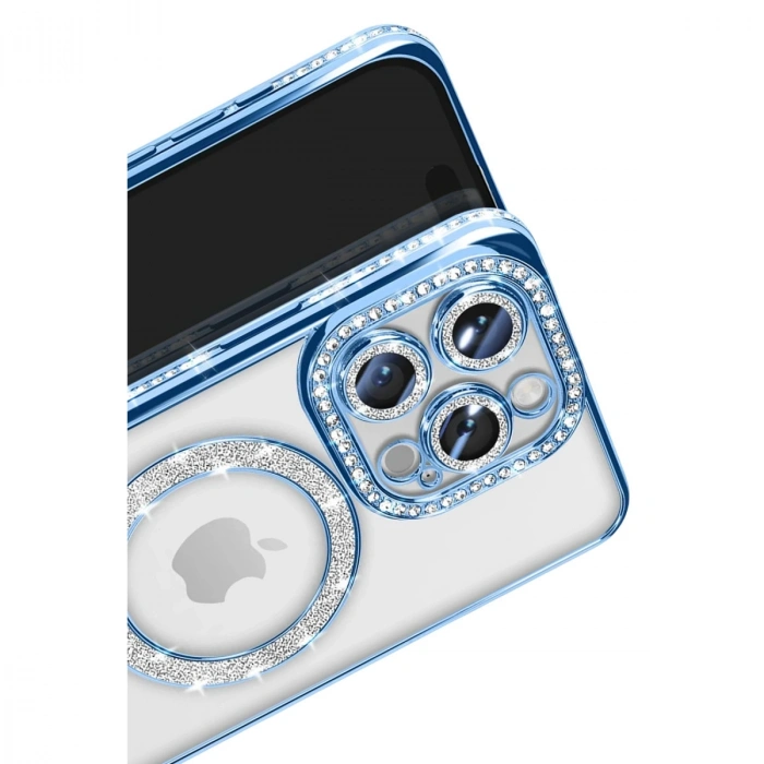 HERŞEYTREND Apple İphone 16 Pro Max Kılıf Joke Simli Magneticsafe Kılıf - Mavi