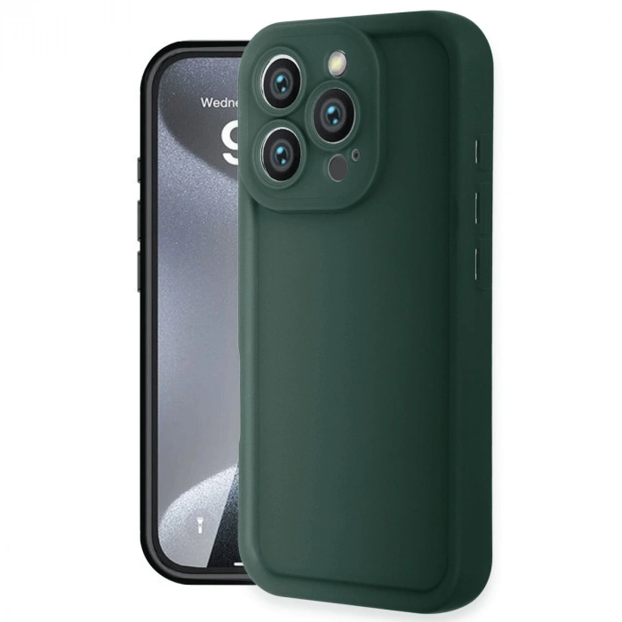 HERŞEYTREND Apple İphone 16 Pro Max Kılıf Viera Silikon - Koyu Yeşil