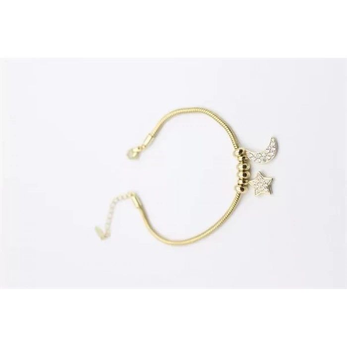 HERŞEYTREND Ay Yıldız Charm Bileklik - Altın