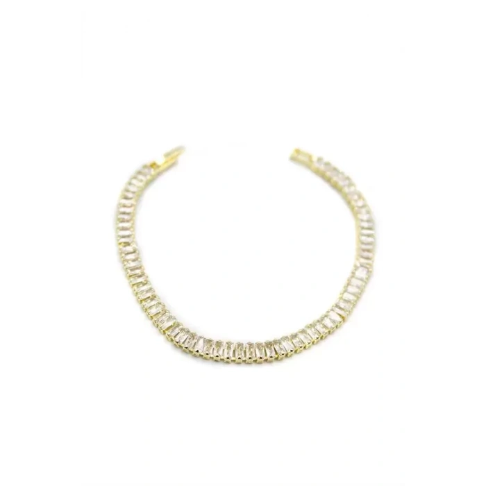 HERŞEYTREND Baget Taşlı Su Yolu Bileklik - Altın