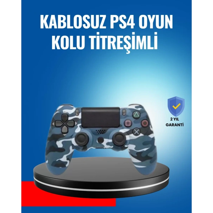 HERŞEYTREND Bluetooth Kablosuz PS4 Gamepad Çift Motorlu Siyah Controller