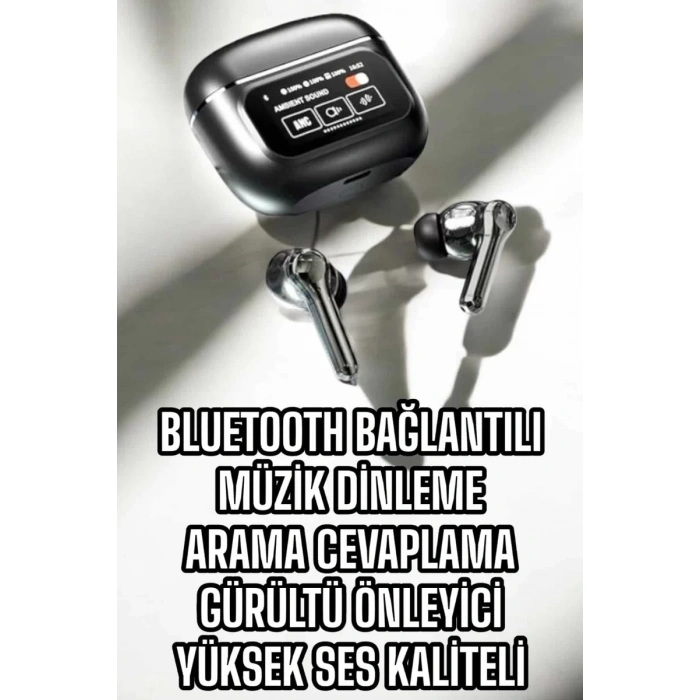 HERŞEYTREND Bluetooth Kulaklık Kablosuz Ekranlı ANC/ENC Destekli Dokunmatik