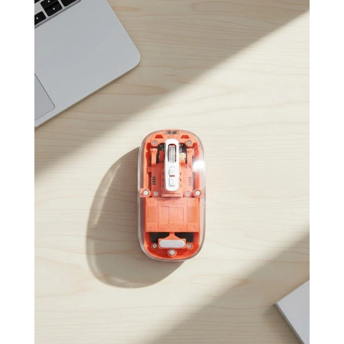 HERŞEYTREND Bluetooth ve USB Destekli Kablosuz Şeffaf Mouse Sessiz Kullanım