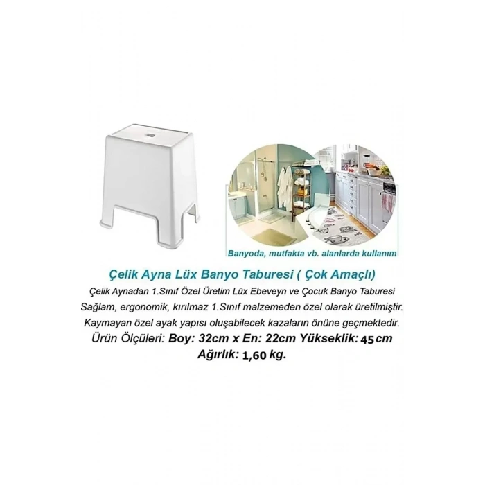 HERŞEYTREND Büyük Boy Banyo Taburesi Royaleks-129