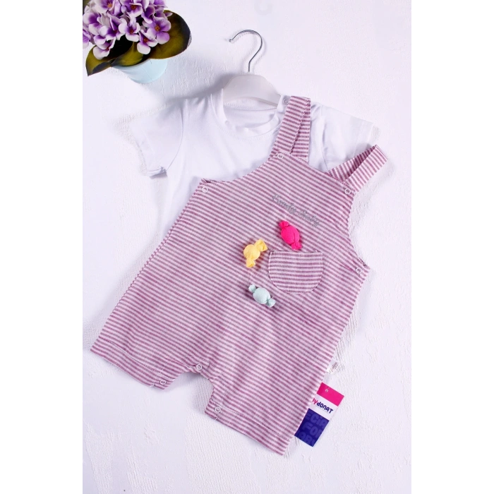 HERŞEYTREND Candy Figürlü Badili Kız Bebek Tulumu